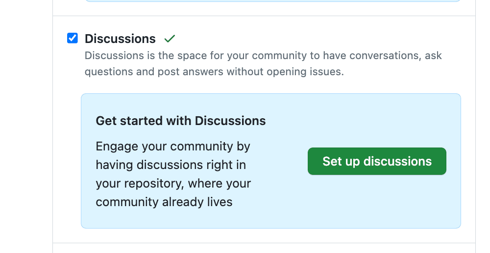 Activate discussions